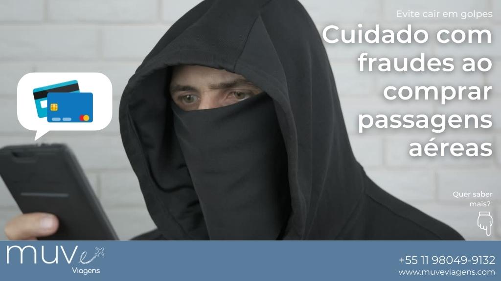 MUVe Viagens fala sobre os cuidados com as fraudes ao comprar passagens aéreas. Via Canva.com